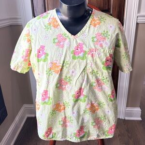 Vintage Care Bears Scrub Top